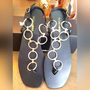 New Black & gold Sandals